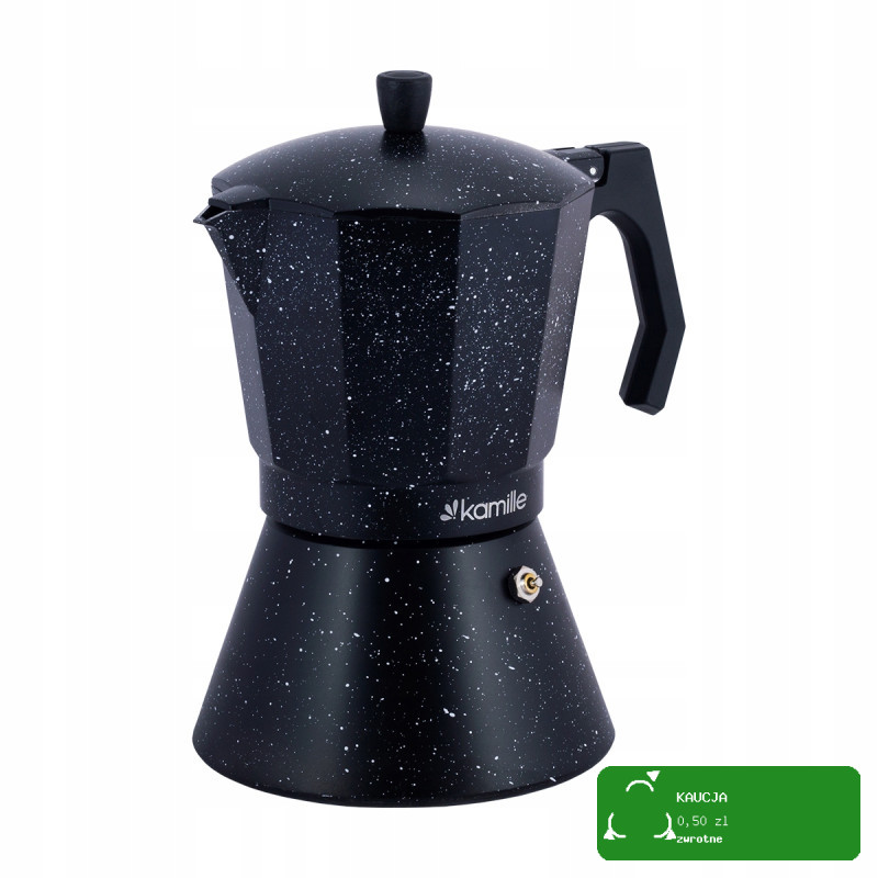 KAWIARKA EKSPRES DO KAWY KAFETERKA NA 12 KAW FILIŻANEK 600ml KAMILLE CZARNA