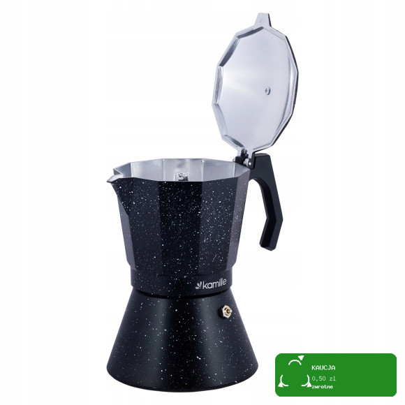 KAWIARKA EKSPRES DO KAWY KAFETERKA NA 12 KAW FILIŻANEK 600ml KAMILLE CZARNA