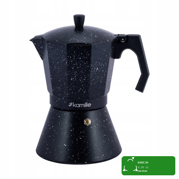 KAWIARKA EKSPRES DO KAWY KAFETERKA NA 12 KAW FILIŻANEK 600ml KAMILLE CZARNA