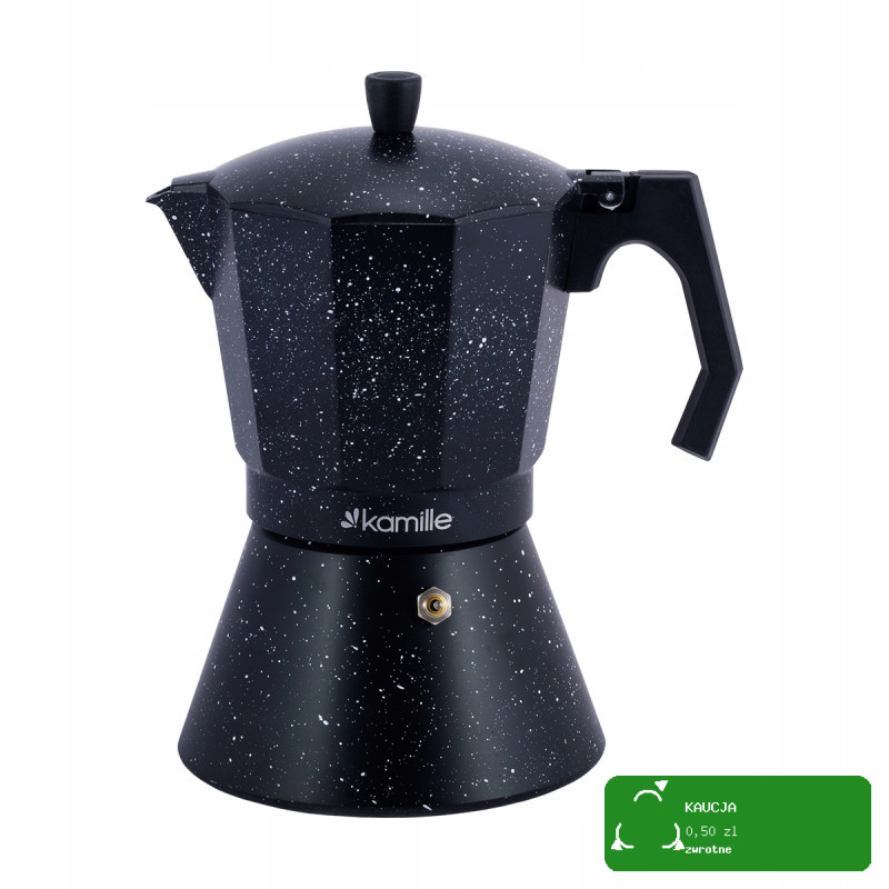 KAWIARKA EKSPRES DO KAWY KAFETERKA NA 12 KAW FILIŻANEK 600ml KAMILLE CZARNA
