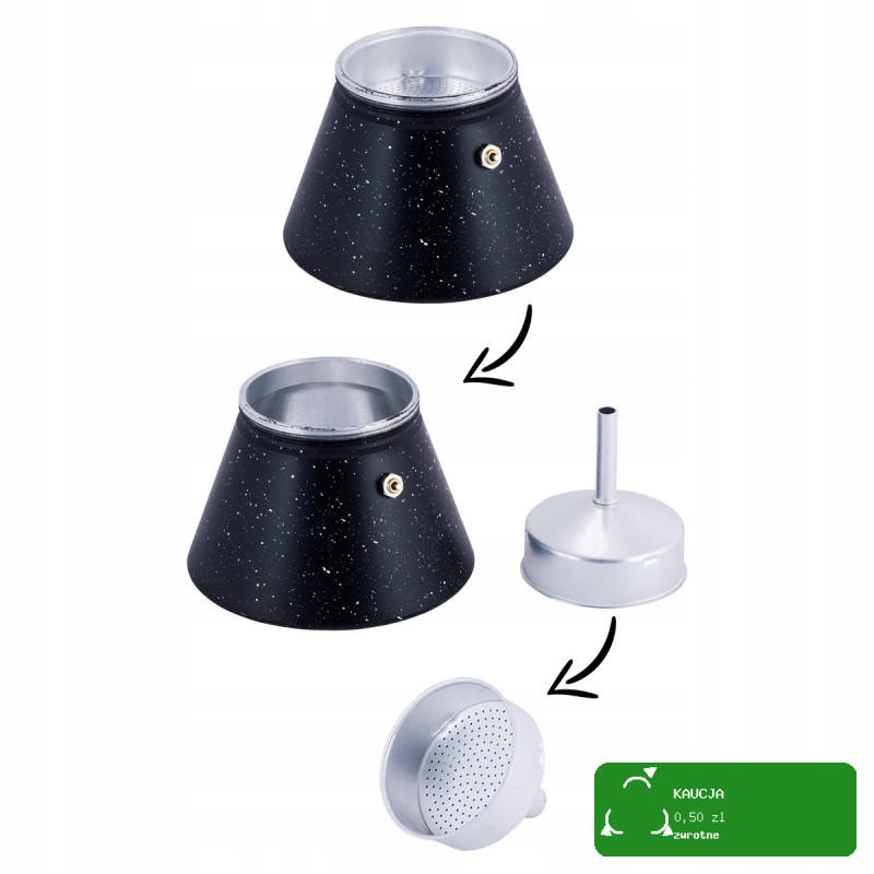 KAWIARKA EKSPRES DO KAWY KAFETERKA NA 12 KAW FILIŻANEK 600ml KAMILLE CZARNA