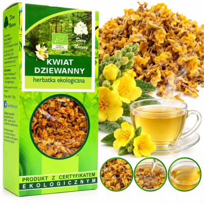 DZIEWANNA KWIAT DZIEWANNY herbata z KWIATU DZIEWANNY eko DARY NATURY 25g