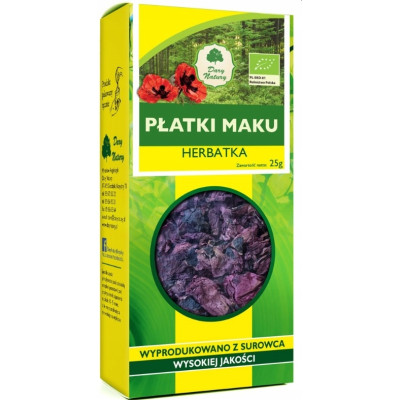 Dary Natury MAK suszone PŁATKI KWIATÓW KWIATU MAKU herbatka dodatek 25G