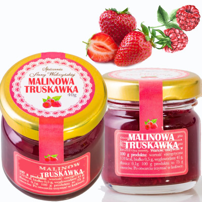 KONFITURA MALINOWA TRUSKAWKA Malin truskawki 40g MAŁY SŁOICZEK