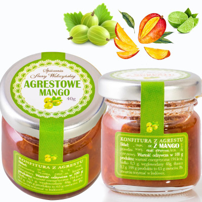 KONFITURA AGRESTOWE MANGO MAŁY SŁOICZEK 40g