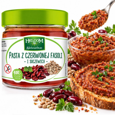 Helcom PASTA Z CZERWONEJ FASOLI I SOCZEWICY 180g do pieczywa makaronów dań