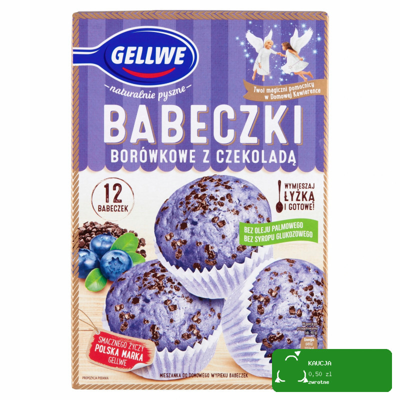 GELLWE BABECZKI BORÓWKOWE Z CZEKOLADĄ mieszanka do wypieku na 12szt 290g