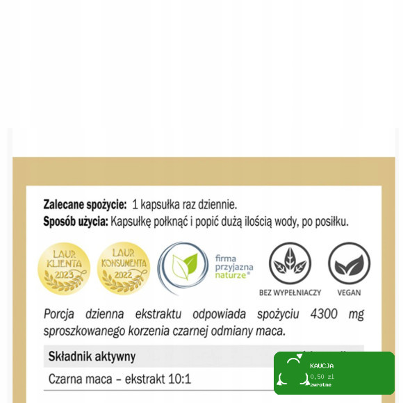 Yango CZARNA MACA wsparcie na: ENERGIA KONCENTRACJA SPRAWNOŚĆ FIZYCZNA 90kp