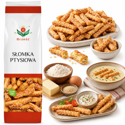 Brześć SŁOMKA PTYSIOWA Z CUKREM przekąska 200g 0,2KG  KRÓTKA DATA