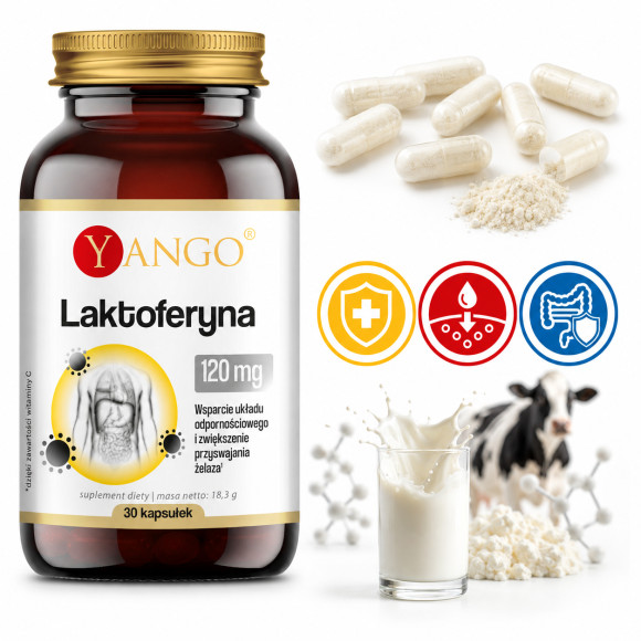 Yango LAKTOFERYNA LFS 90% 120mg Z WIT. C 400mg 30kaps wsparcie: ODPORNOŚĆ