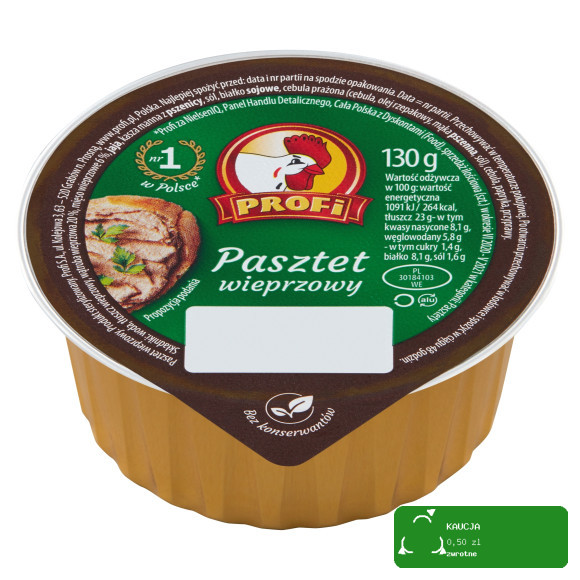 PASZTET WIEPRZOWY z kogucikiem 130g PROFI