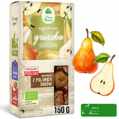 Dary Natury GRUSZKA SUSZONA owoce ekologiczne EKOLOGICZNE 150G 0,15Kg