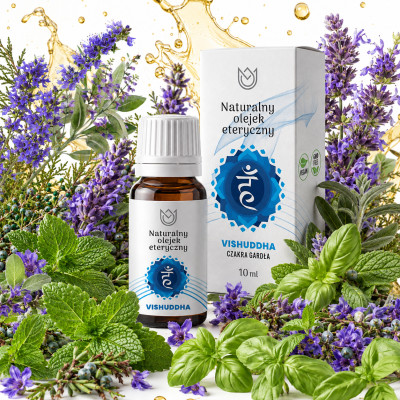 NATURALNY OLEJEK ETERYCZNY czakra gardła VISHUDDHA 10ml Szałwia Mięta inne