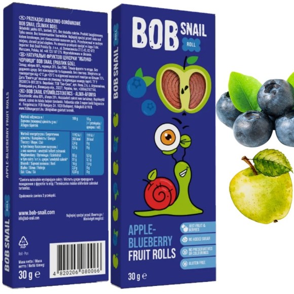 BOB SNAIL ROLLS BORÓWKA 30g przekąska owocowa
