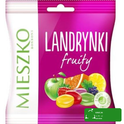 LANDRYNKI OWOCOWE KARMELKI O SMAKACH OWOCOWYCH 90g MIESZKO KRÓTKA DATA