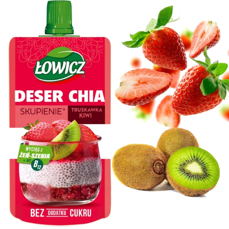 Łowicz DESER SKUPIENIE TRUSKAWKA KIWI CHIA bez dodatku