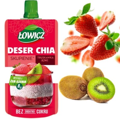 Łowicz DESER SKUPIENIE TRUSKAWKA KIWI CHIA bez dodatku