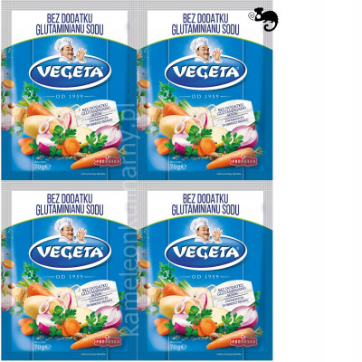 VEGETA BEZ DODATKU GLUTAMINIANU SODU niebieska 70g PODRAVKA x4 280g 0,28KG