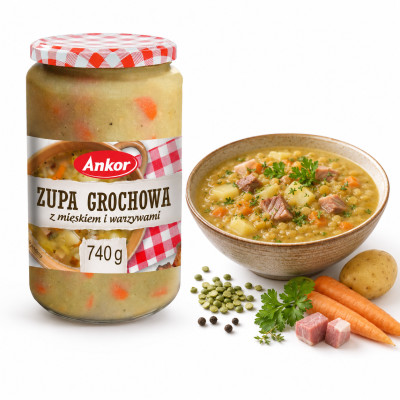 ANKOR ZUPA GROCHOWA GROCHÓWKA z mięskiem MIĘSEM MIĘSNA i warzywami 700G