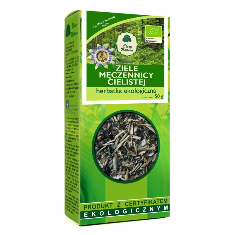 Dary Natury MĘCZENNICA CIELISTA ziele PASSIFLORA INCARNATA 50G wsparcie STRES NERWY LĘK