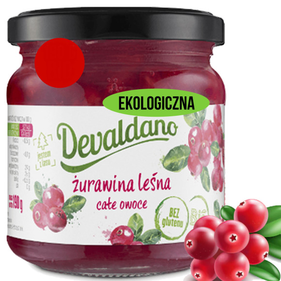 DEVALDANO - EKO KONFITURA - ŻURAWINA LEŚNA 190g / słoik