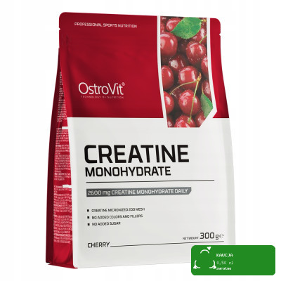 OstroVit MONOHYDRAT KREATYNY KREATYNA 300g 0,3KG - smak WIŚNIOWY