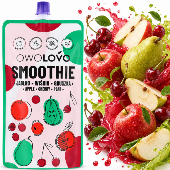 OWOLOVO SMOOTHIE mus owocowy  JABŁKO WIŚNIA GRUSZKA 250ml