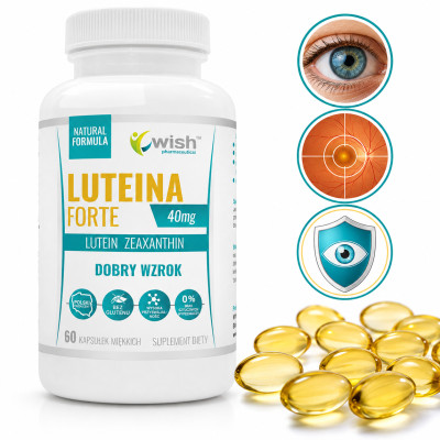 Wish LUTEINA FORTE MAX 40mg NATURALNA + Zeaxantyna 60k wsparcie OCZY WZROK
