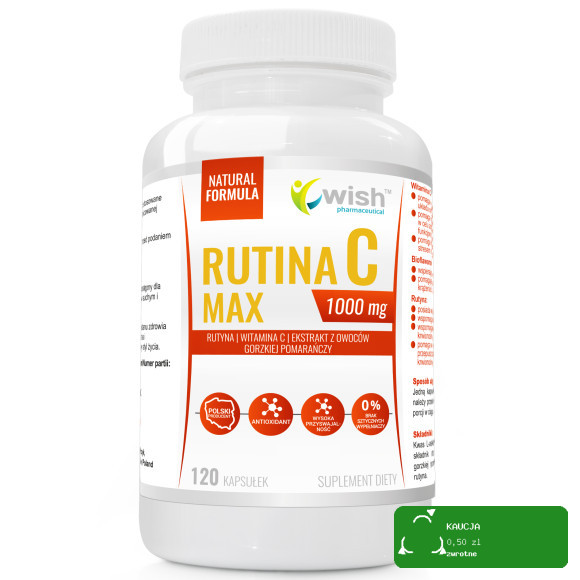 Wish RUTYNA MAX C WITAMINA C 1000mg 1250% RWS +RUTYNA BIOFLAWONOIDY 120kaps