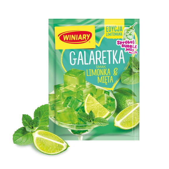WINIARY GALARETKA smak LIMONKA MIĘTA Limonkowy z mięta bez glutenu 47g