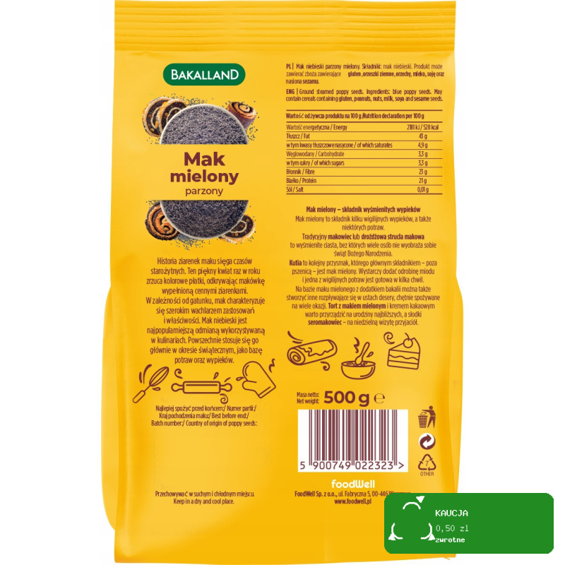 MAK MIELONY PARZONY 500G 0.5KG bakalland IDEALNY DO WYPIEKÓW