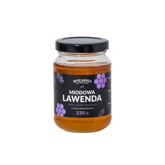 MIODOWA LAWENDA 220g MIÓD WIELOKWIATOWY Z SYROPEM Z LAWENDY