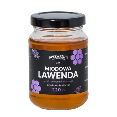 MIODOWA LAWENDA 220g MIÓD WIELOKWIATOWY Z SYROPEM Z LAWENDY