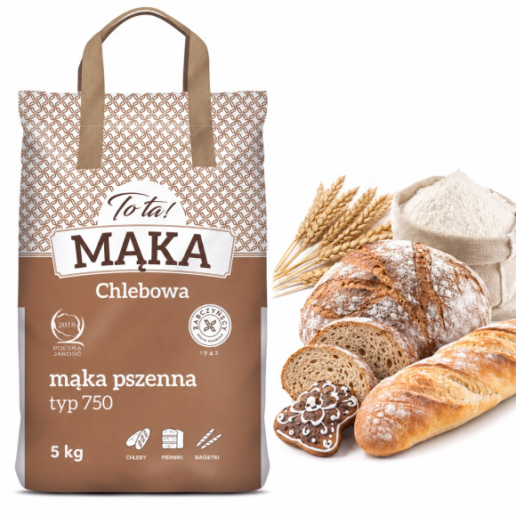 TOTA MĄKA PSZENNA TYP 750 CHLEBOWA pizza pieczywo chleb makarony ToTa! 5KG