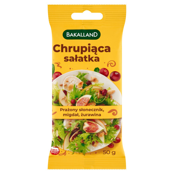 CHRUPIĄCA SAŁATKA ZIARNA I BAKALIE słonecznik  żurawina 50G KRÓTKA DATA