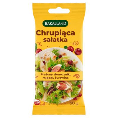 CHRUPIĄCA SAŁATKA ZIARNA I BAKALIE słonecznik  żurawina 50G KRÓTKA DATA
