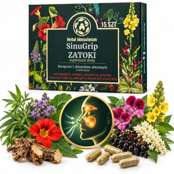 HERBAL MONASTERIUM SINUGRIP wsparcie ZDROWE ZATOKI 15 kapsułek