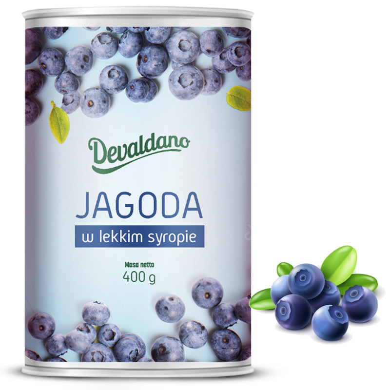 DEVALDANO - JAGODA W SYROPIE 400g / puszka