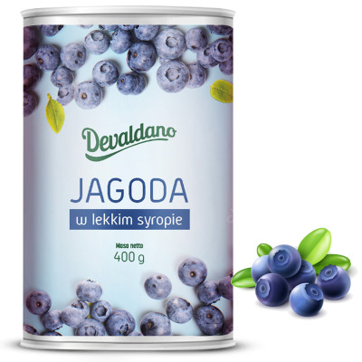 DEVALDANO - JAGODA W SYROPIE 400g / puszka
