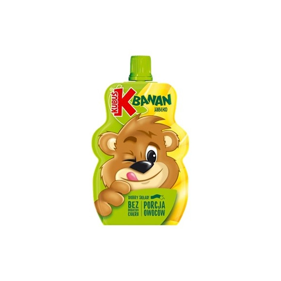 KUBUŚ MUS 100% OWOCÓW bez dodatku cukru BANAN JABŁKO100g KRÓTKA DATA