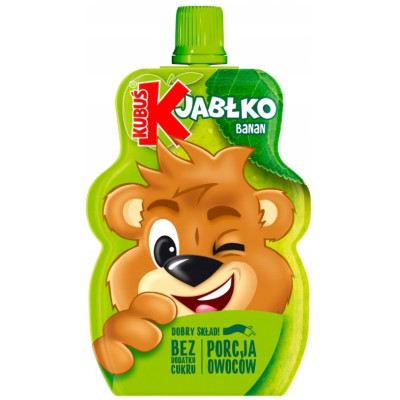 KUBUŚ MUS 100% OWOCÓW bez dodatku cukru JABŁKO BANAN 100g KRÓTKA DATA