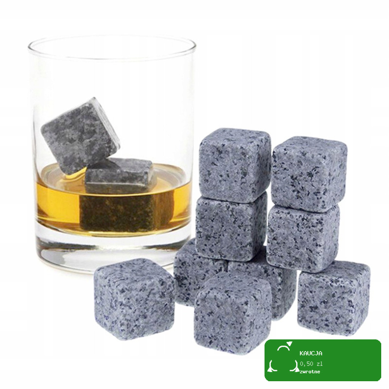 KAMIENIE LODOWE KOSTKI DO CHŁODZENIA NAPOJÓW Whisky Stones 9szt KAMILLE7792