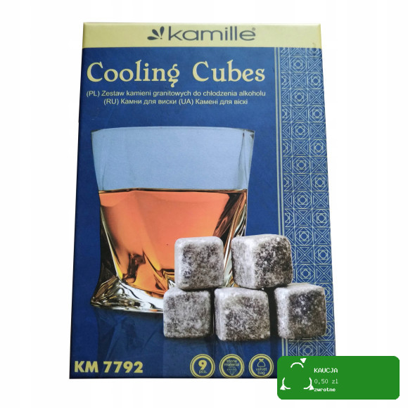KAMIENIE LODOWE KOSTKI DO CHŁODZENIA NAPOJÓW Whisky Stones 9szt KAMILLE7792