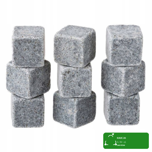 KAMIENIE LODOWE KOSTKI DO CHŁODZENIA NAPOJÓW Whisky Stones 9szt KAMILLE7792