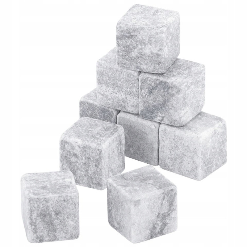 KAMIENIE LODOWE KOSTKI DO CHŁODZENIA NAPOJÓW Whisky Stones 9szt KAMILLE7792