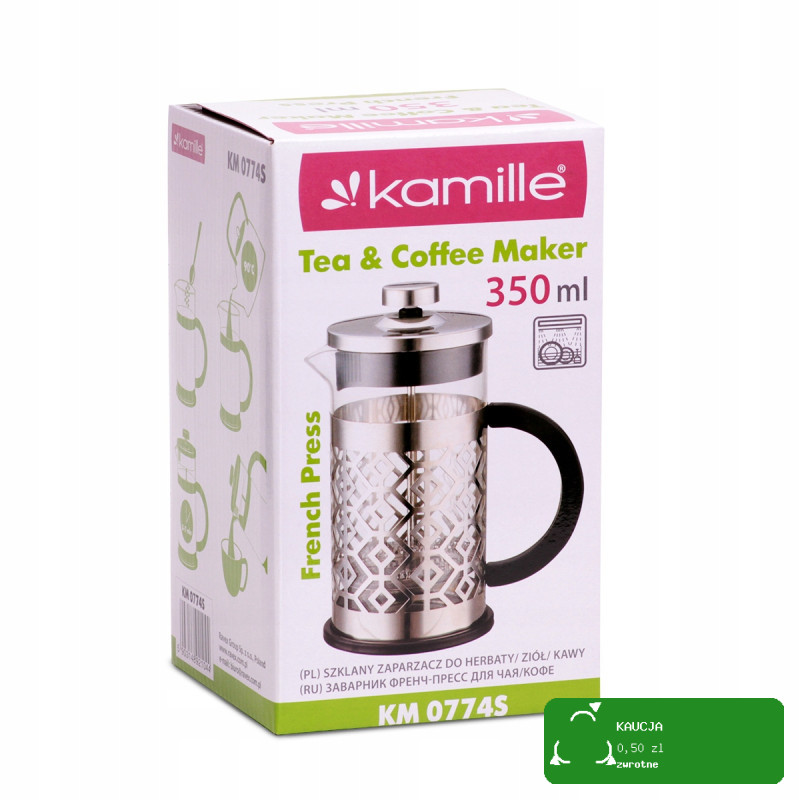 ZAPARZACZ d KAWY HERBATY FRENCHPRESS 350ml KAMILLE