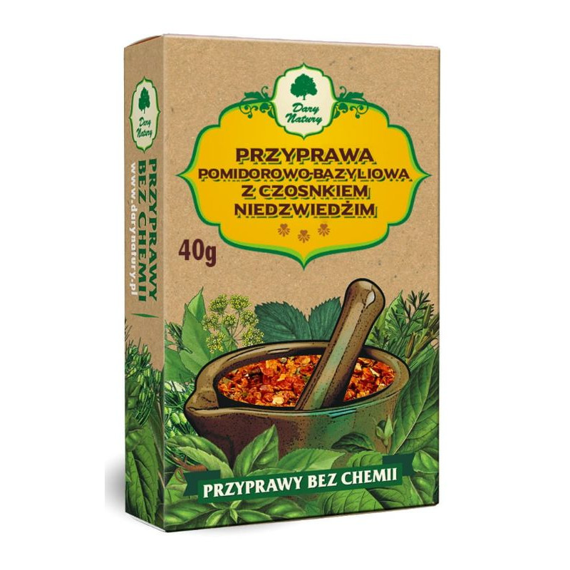 Dary Natury PRZYPRAWA POMIDOROWO-BAZYLIOWA POMIDOR BAZYLIA CZOSNEK 40g