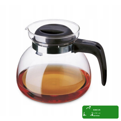 DZBANEK NA HERBATĘ SZKLANY żaroodporny DUŻY POJEMNY WYGODNY 1,5L 1500ml