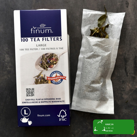 FINUM FILTRY DO HERBATY papierowe LARGE duże (8 x 18,5cm) 100szt - L