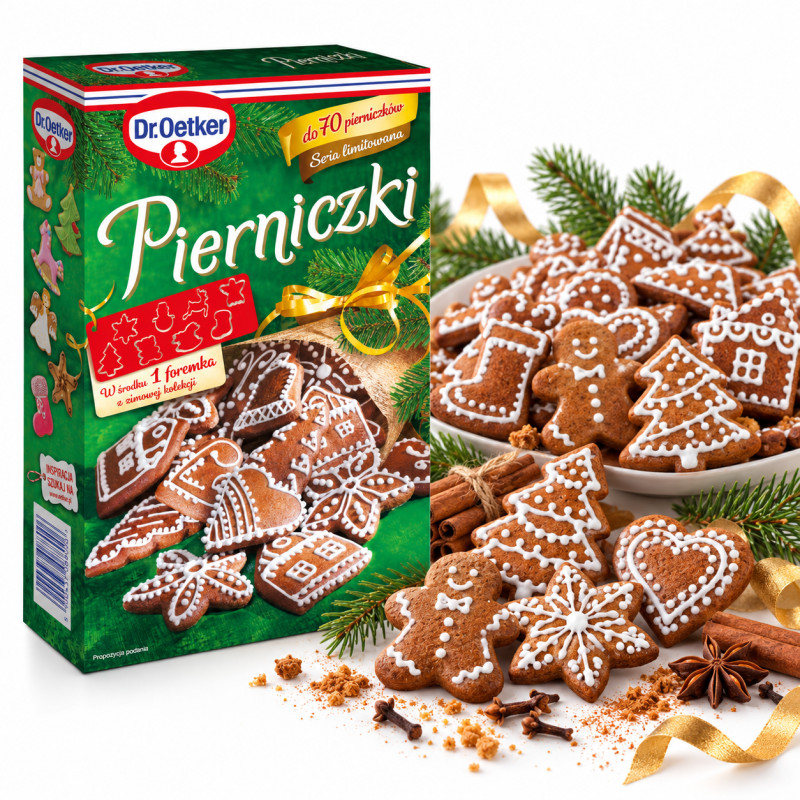 Dr.Oetker PIERNICZKI KORZENNE ŚWIĘTA mieszanka do wypieku na 70szt FOREMKA